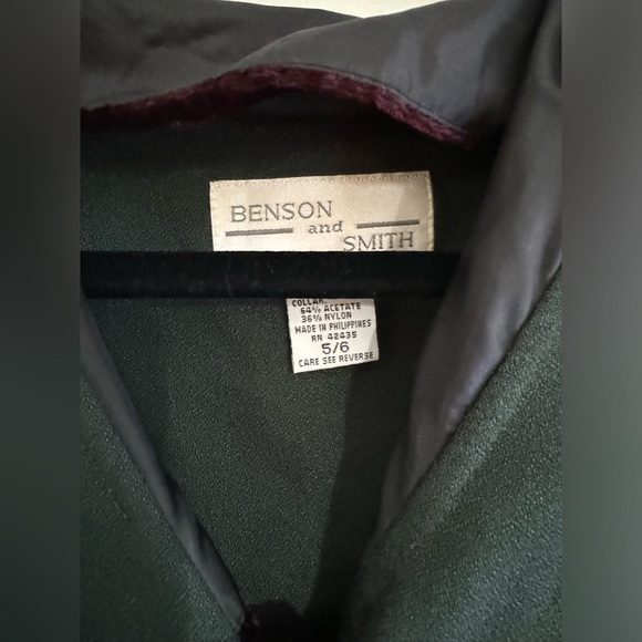 Vintage 80s benson and smith forest green midi button up dress size 5/6 - Picture 2 of 3